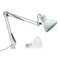 샛별하우스 하이텍 집게형 스탠드 ver2 + LED 식물전구, 화이트(스탠드), 주백색(전구)