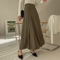 뒷밴딩 롱플리츠 스커트