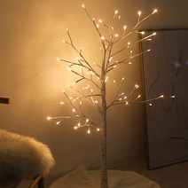 대한 LED 자작나무 크리스마스 트리 장식 인테리어 모형 무드등 120cm + 스커트 M 세트 DHTR-LED, 화이트