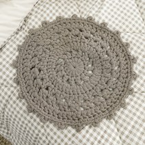 슬로우모먼츠 라운드 러그 방석 뜨개질 DIY 패키지, 1세트, 베이지