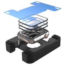 모란카노 퍼펙트샷 애플워치 호환 풀커버 필름 3p + 이지솔루션 가이드 툴 세트 44mm, 투명