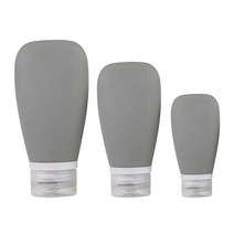 미카엘그라운드 여행 실리콘 튜브 용기 30ml + 60ml + 90ml 세트, 1세트, 라이트그레이