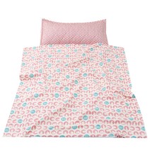 코니아일랜드 라텍스 북유럽 핑크패드 여름용 메밀 낮잠이불세트 일체형, 토리베어 핑크(낮잠이불), 랜덤발송(방수가방)