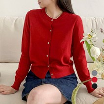 베러스윗 여성용 라운드넥 베이직 가디건