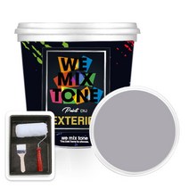 WEMIXTONE 외부용 EXTERIOR 페인트 3L + 붓 + 로울러 + 트레이 세트, WMT0111P01(페인트)