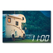 홈마인 LED 캔버스 프린팅 액자 시계 캠핑, 600-HM-CAMPING-21
