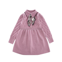 엔젤아이 오렌지다몸 여아용 스카프니트 원피스