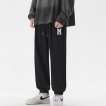남성용 블랙101 레터링 엠 배기핏 트레이닝 바지 FC-2321045