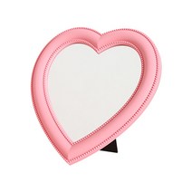 코쿼드 하트 거치대 거울 27 x 28 cm, 핑크