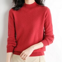 에어 여성용 하프 라운드 하이넥 스웨터