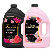 밀크코튼 고농축 퍼퓸 섬유유연제 러브미 3.06L + 벚꽃에디션 3.06L, 1세트
