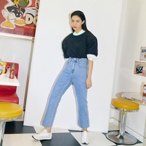 버브 여성용 CROPPED BOOTCUT DENIM PANTS