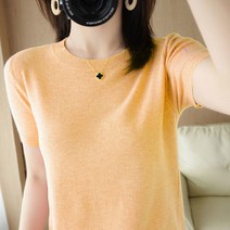 여성용 MA 소프트 캐주얼 반팔 니트티