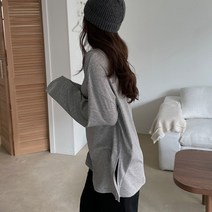 슈가펀 여성용 더밍 속기모 루즈 트임 티셔츠