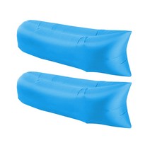 블럭마트 캠핑용 에어소파 2p, 블루