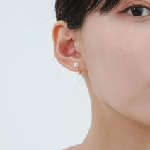 오플랑 여성용 무니켈침 진주 원터치 귀걸이 O35JE48