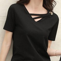 다이렉트유통 여성용 브이넥 반팔 티셔츠 RF016