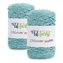 쎄비 필 트위스트 마크라메실 뜨개실 250g x 2p, (믹스)상아하늘, 250m