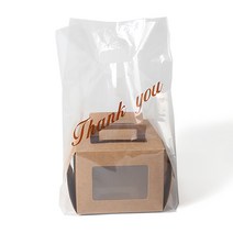 피크닉앤패키지 미니창 케익상자 10p   땡큐 pe 비닐백 20p, 크라프트(상자), 투명(비닐백), 1세트