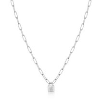 아니아하이에 여성용 패드록 스톤 링크 925 실버 로듐 도금 목걸이 N032-01H + 쇼핑백