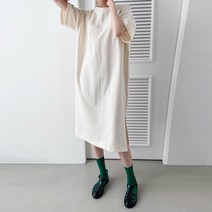 마이시즌 여성용 리얼 레터링 반팔 원피스