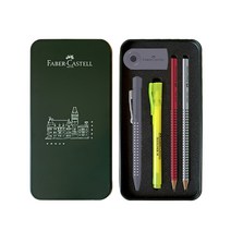 파버카스텔 필기구 그립 샤프 기프트 세트, 데플 그레이(샤프), 랜덤발송(텍스트라이너 38, 연필, 지우개), 1세트