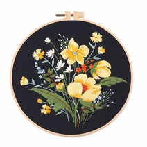 위즈앤위즈 누구나 DIY 프랑스자수 패키지 20cm, 1세트, 바람꽃 02