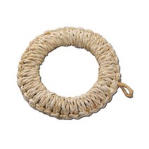 행잉 도넛 라운드 수제 우븐 라탄 냄비매트 코스터 24cm, 1개