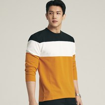 업클라스 남성용 3단 배색 긴 팔 티셔츠 a091