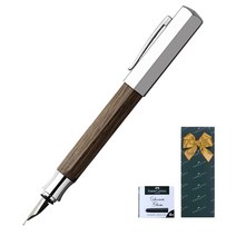 파버카스텔 온도로 만년필 + 카트리지 기프트 세트, EF, 우드