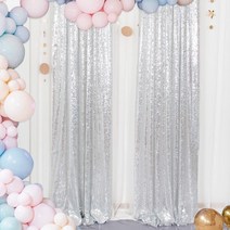 페이토 스팽글 반짝이 파티커튼 60 x 235 cm, 1개, 실버