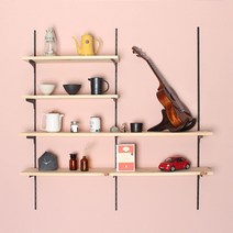 찬넬 선반 기둥 1.7m 2p, 블랙
