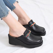 코나블루 여성용 금장장식 통굽 슬리퍼 7cm DT3269