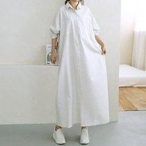 산초 스트라이프 셔츠 원피스