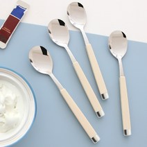 프렌치블랑 디저트 아이스크림 티스푼, 실버크림, 4개