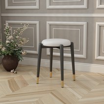 따니네 북유럽 모던 골드 스툴의자 DZ006 타입A, 화이트 PU