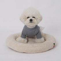 레드퍼피 반려동물 데일리 원형 쿠션, 아이보리