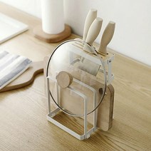 앤써핏 주방 심플 화이트 우드 칼 도마 꽂이 보관함, 타입1, 1개
