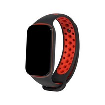 스페이스쉴드 레드미 스마트 밴드 2 스포티 실리콘 스트랩 16.3mm, 블랙 레드