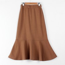 빼빼 여성용 허리밴딩 머메이드핏 물결 롱 스커트
