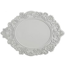 벨류세라믹 아멜리아 플레이트 실리콘 테이블매트 오벌, 그레이, 45 x 32cm