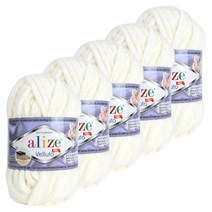 마마니트 알리제 벨루토 뜨개실 5p, 62 아이보리, 5개