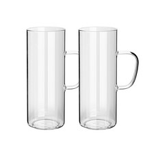 인블룸 홈카페 손잡이 원형 투명 유리컵 500ml, 2개
