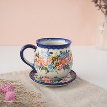 베나 레이디 머그컵 230ml + 소서 세트, C209, 1세트