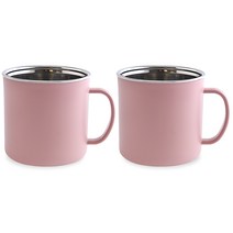 디유 상상앤드 2중 스텐 보온보냉 예쁜 까페 머그잔 300ml, 핑크, 2개