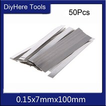 50 개몫 99.96 순수 니켈 스트립 0.15x7mmx100mm ni 플레이트 테이프 li-po 18650 aaa aa 배터리 스폿 용접 diy 팩 어셈블리