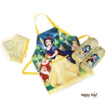 아기 미술가운 유아 앞치마 세트 백설공주 애플 여아 어린이집 유치원 준비물, 대, 상세페이지 참조