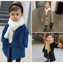 보이 겨울 모직 코트 체크 블랙 에이플키즈 아동