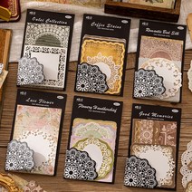 빈티지 레이스 패턴 다꾸 배경지 메모지 페이퍼 6종, 6.레이스 (ME-136)