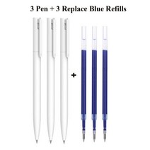 원래 샤오미 펜 쓰기 부드러운 빛 Mijia 붙이는 코어 교체 리필 블루 레드 블랙 0.5mm 비즈니스 롤러 볼펜, 3pen 3blue refills